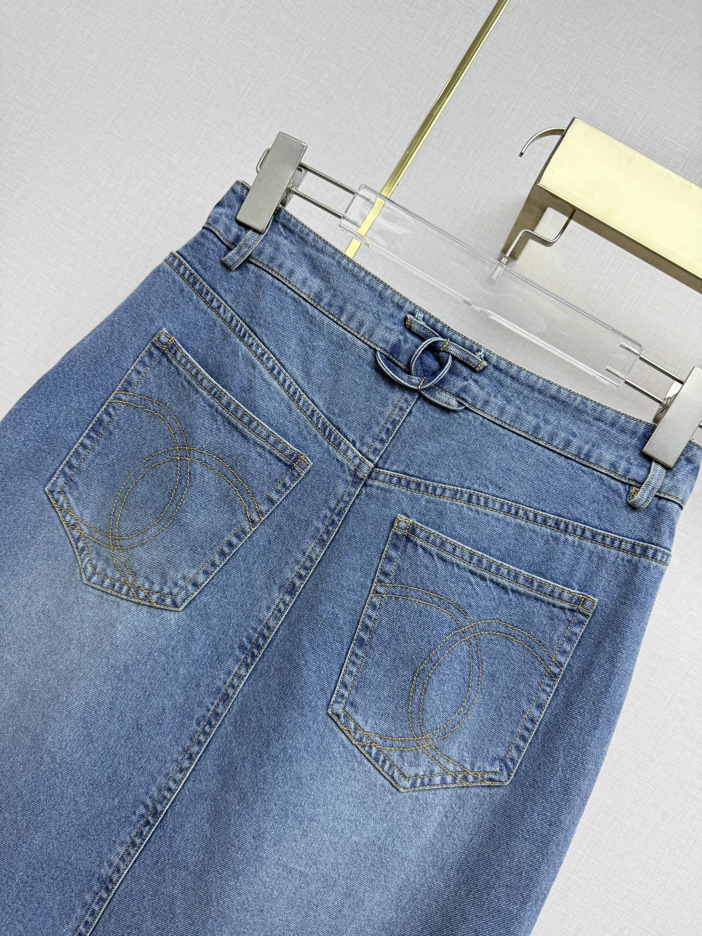 Chanel 2026 Denim Skirt Blue Cotton 389409