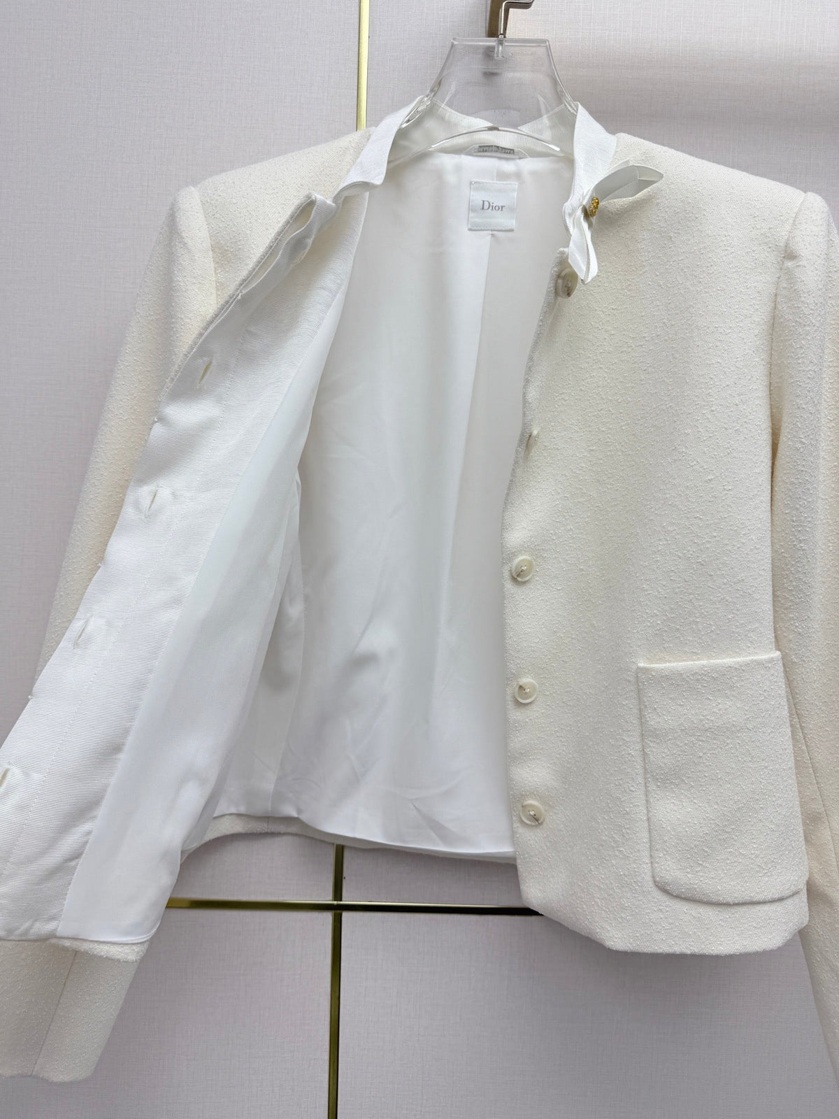 Dior 2026 Stand Collar Jacket White Wool 425720