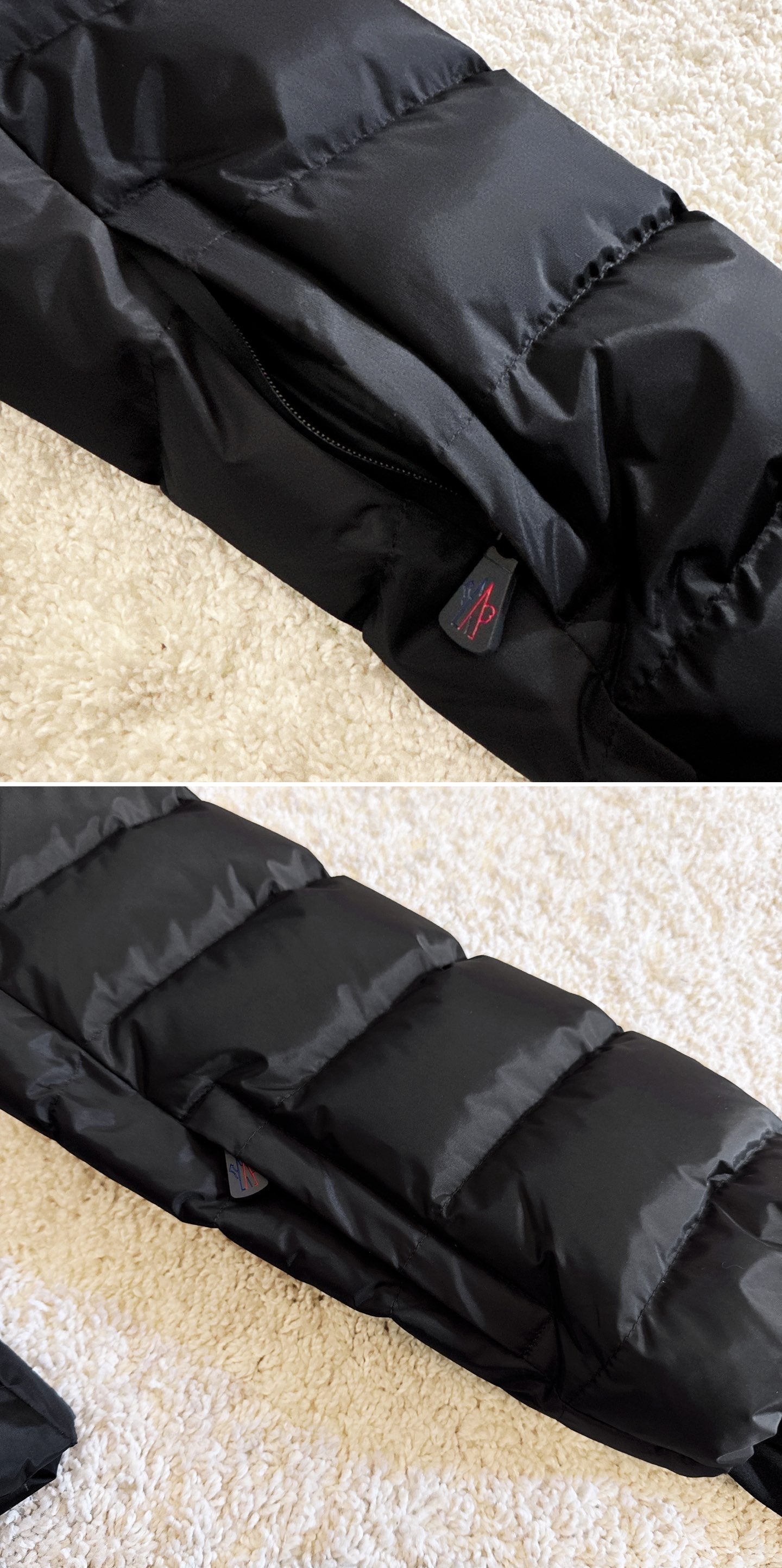 Moncler 2025  Grenoble 'Beverley' Hooded Shearling-trimmed Ski Black Down Jacket