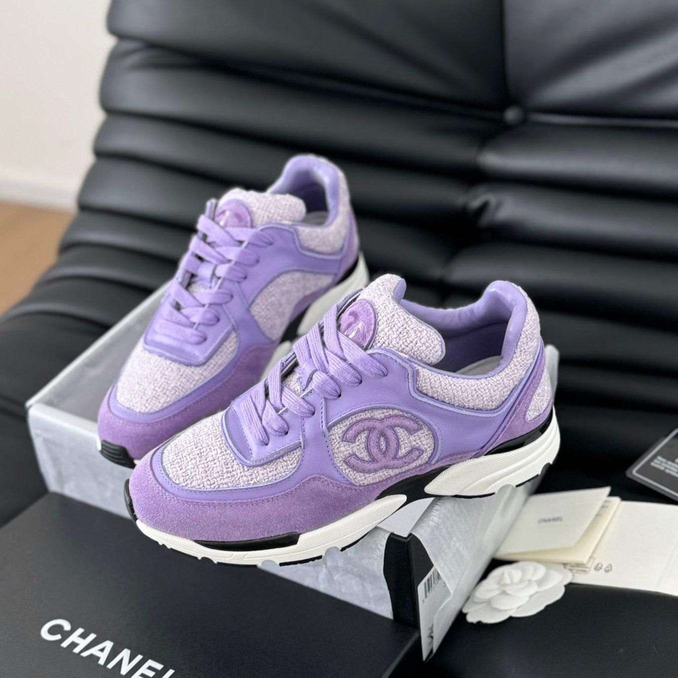 cc sneaker violet tweed purple suede
