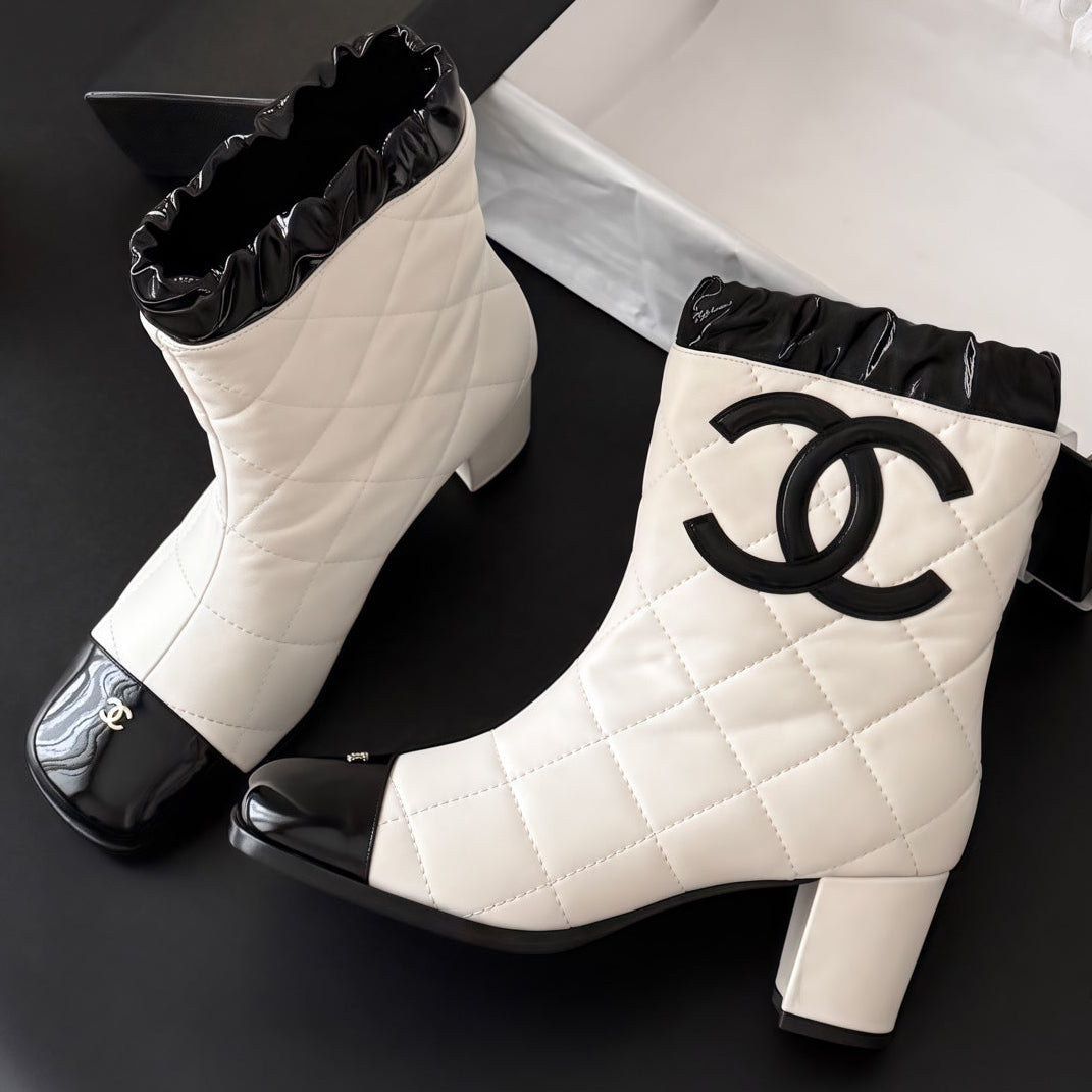 Chanel 2026 Quilted Ankle Boots 60mm Suede Leather 127989