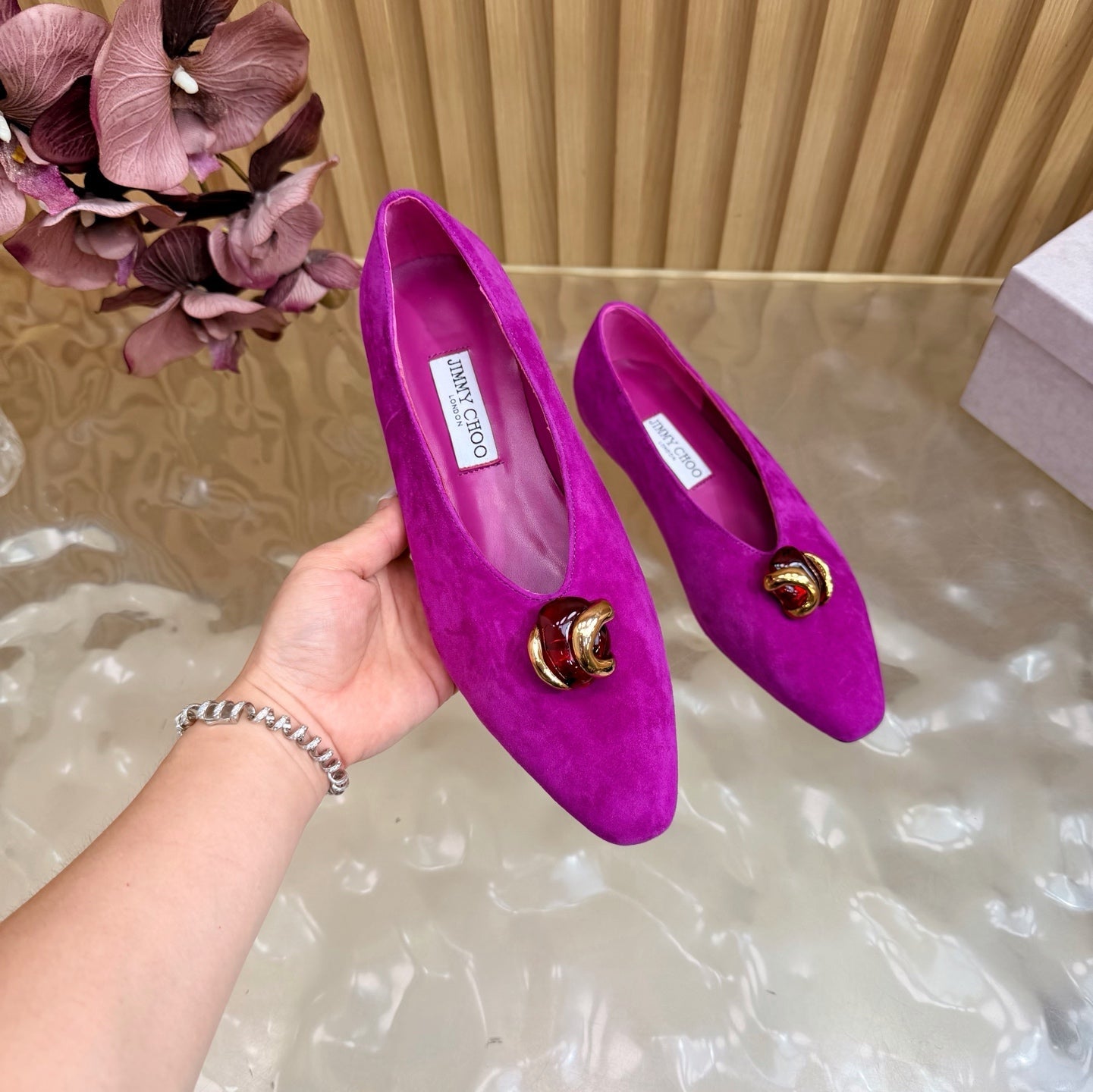 Jimmy Choo 2026 Margot Ballet Flats Suede 949807