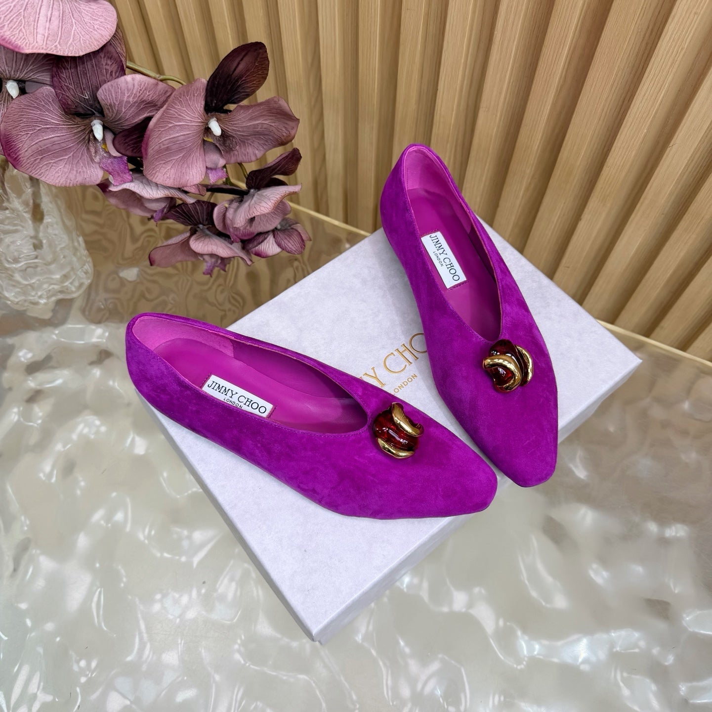 Jimmy Choo 2026 Margot Ballet Flats Suede 949807
