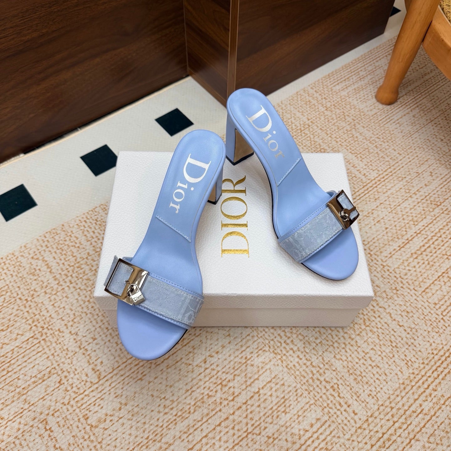 Dior 2026 Avenue Sandals 85mm Cowhide Canvas 973986