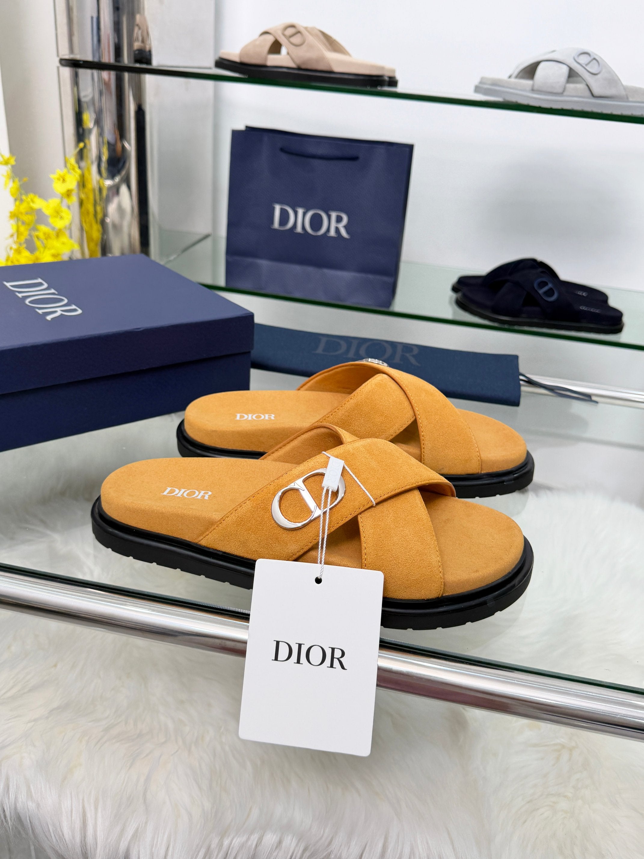 Dior 2026 Criss-Cross Strap Sandals Suede 966584