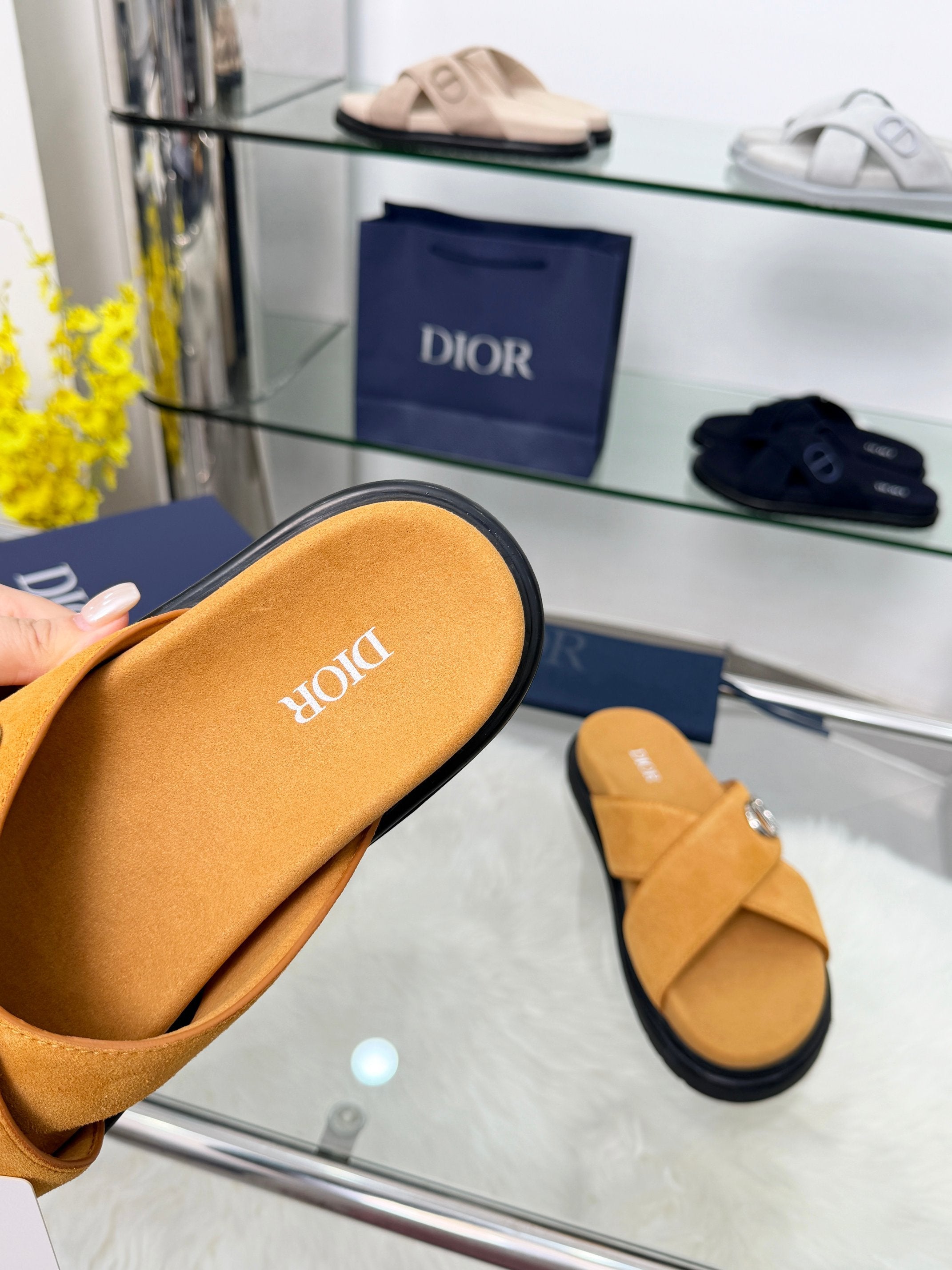 Dior 2026 Criss-Cross Strap Sandals Suede 966584