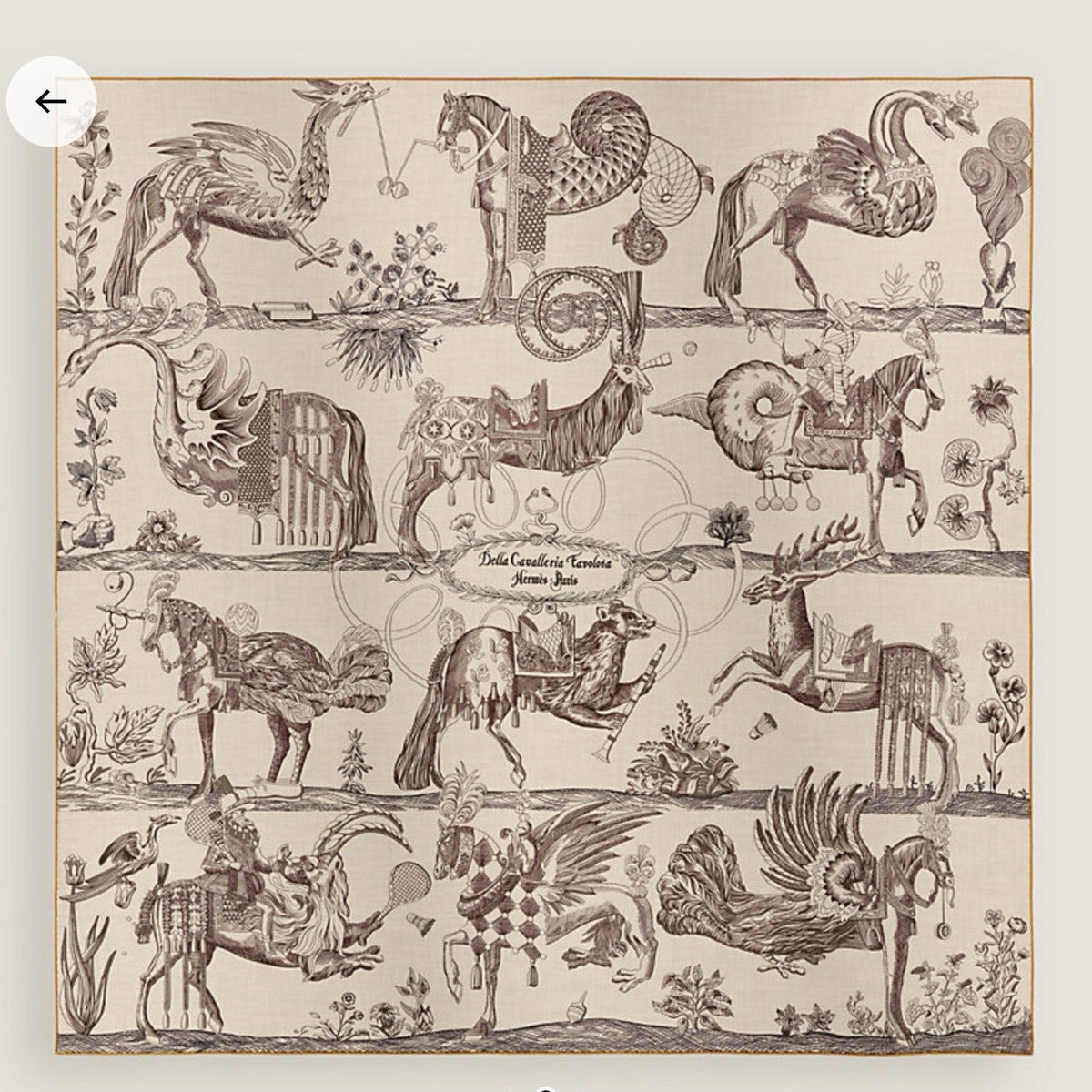 Hermes 2026 Della Cavalleria Favolosa Scarf 140cm Black Cashmere Silk 534748