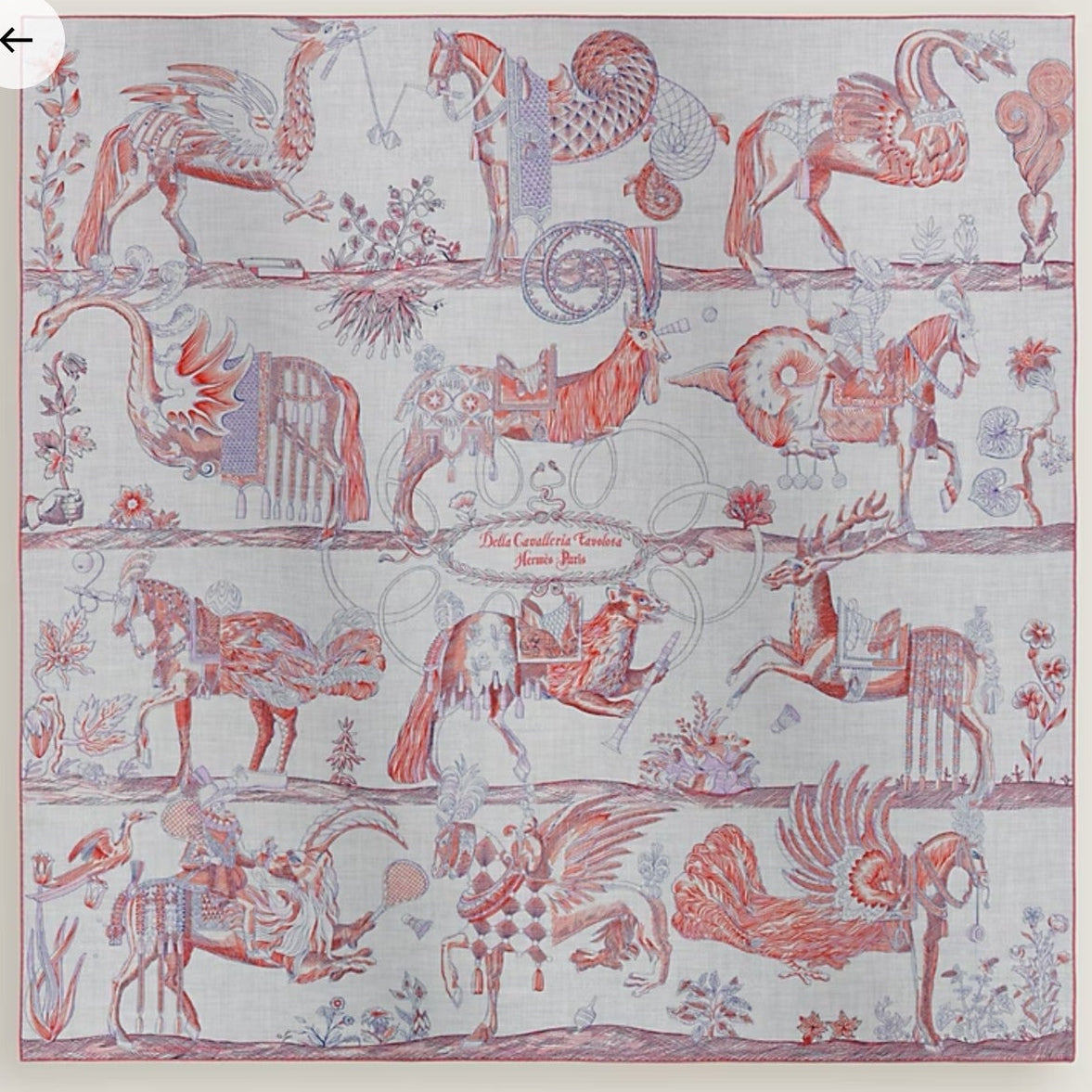 Hermes 2026 Della Cavalleria Favolosa Scarf 140cm Pink Cashmere Silk 534752