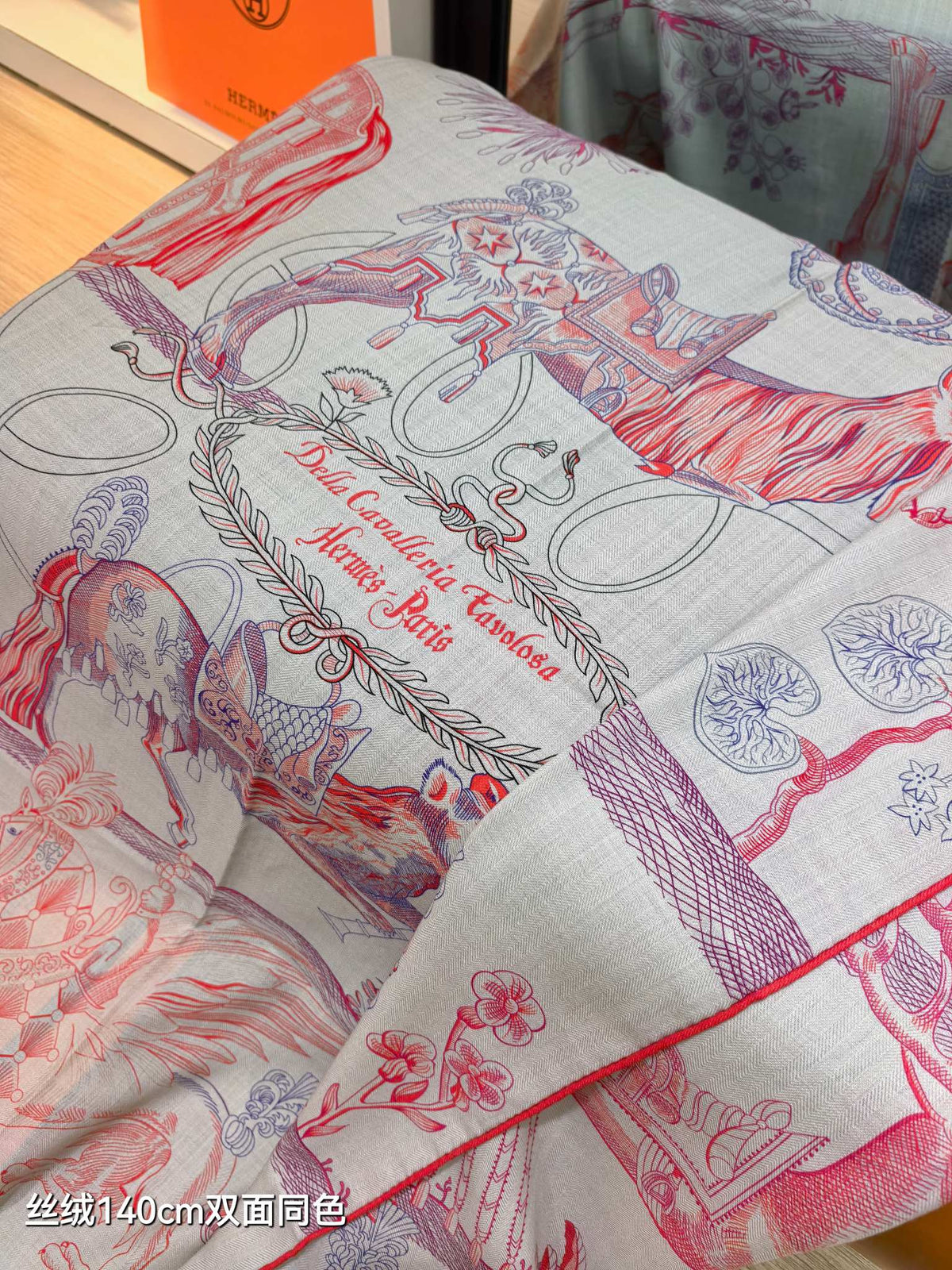 Hermes 2026 Della Cavalleria Favolosa Scarf 140cm Pink Cashmere Silk 534752