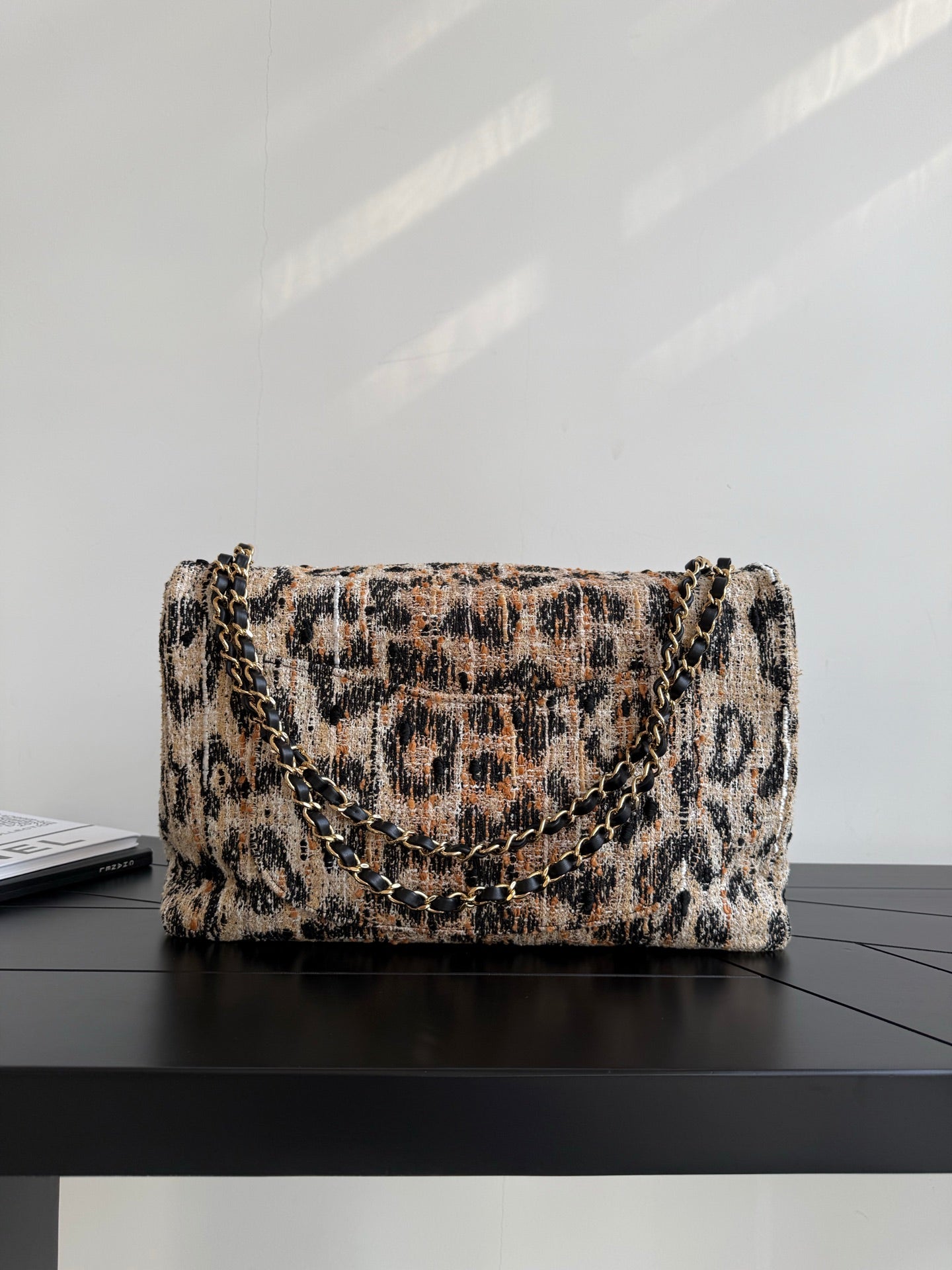 Chanel 2026 Leopard Print Flap Bag Tweed Calfskin