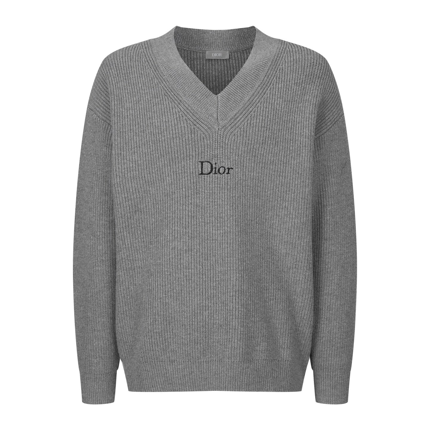 CD  V-neck Sweater Grey Polyamide Wool