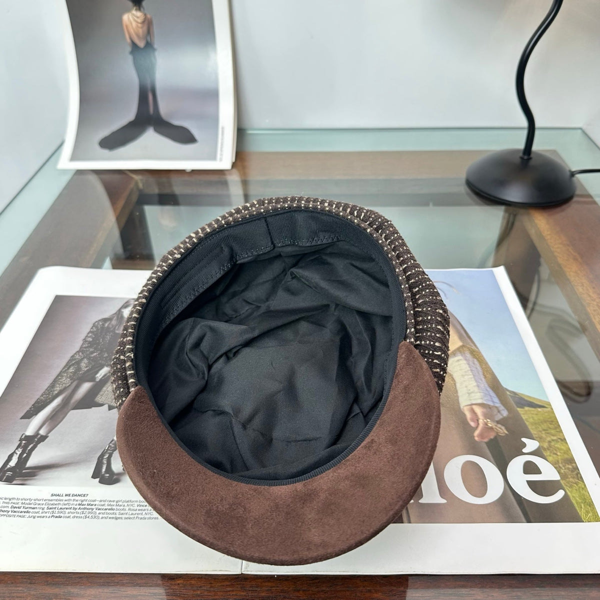 Miumiu Tweed Newsboy Cap Hat 497142
