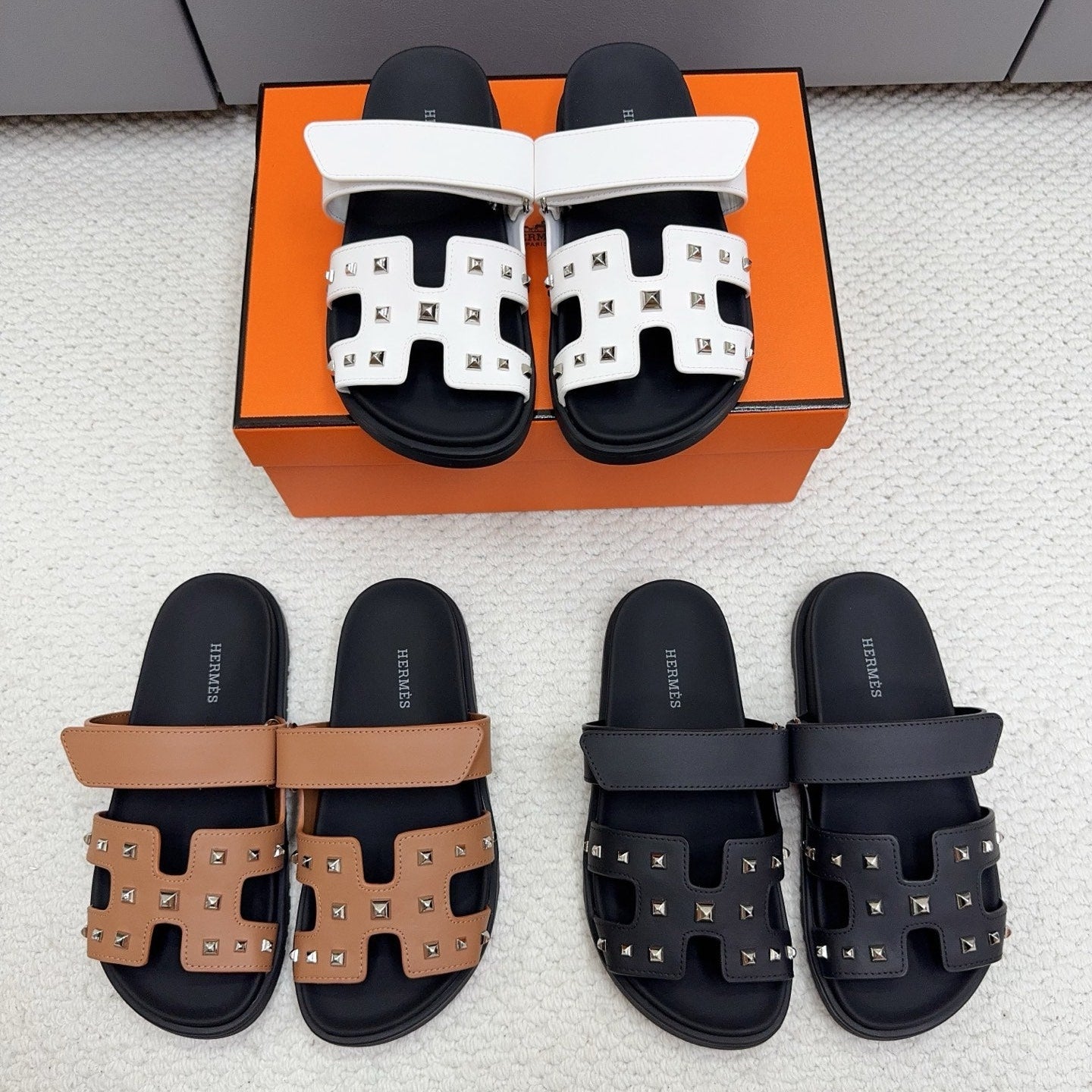 Hermes 2026 Chypre Sandal With Studs Cowhide 779049