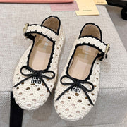 Miumiu 2026 Ballet Flat Cream Mix Colors Crochet 957368