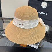 Chanel Bow Pearl Straw Hat 400895