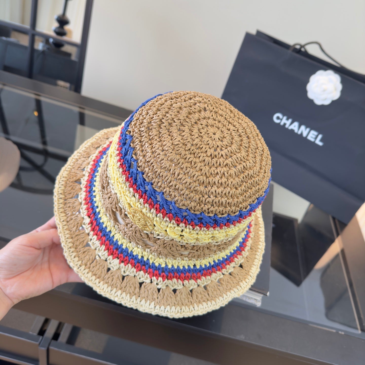 Chanel Multicolor Knitted Bucket Hat 400750