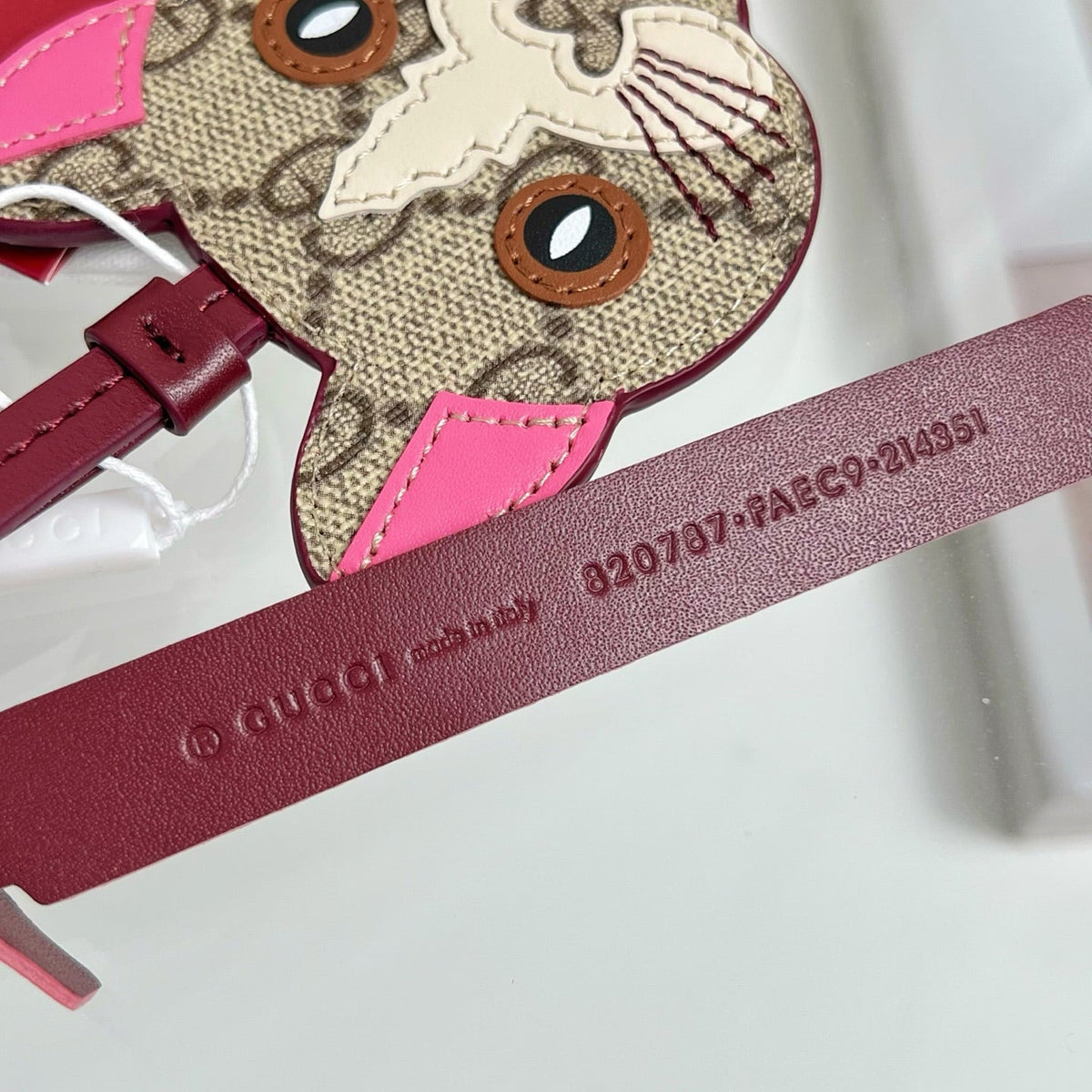 Gucci  Etoupe Red Cat Bag Charm