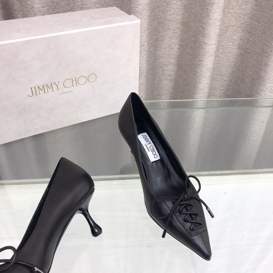 Jimmy 25 Pump High Heels 50mm Black Cowhide 240005