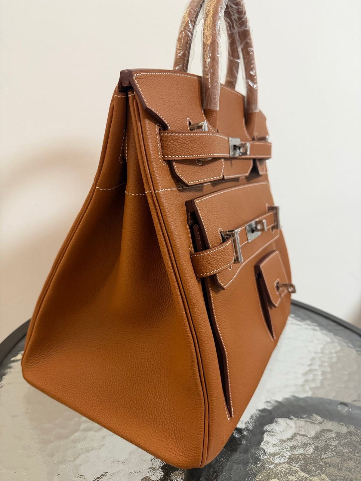 High-end Hermes 2026 Birkin Multi-pockets Bag 40cm Gold-brown Togo Leather