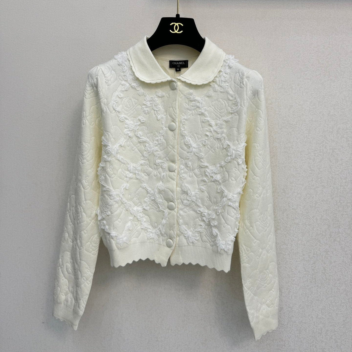 Chanel 2026 Cardigan Cream-white Wool 424706