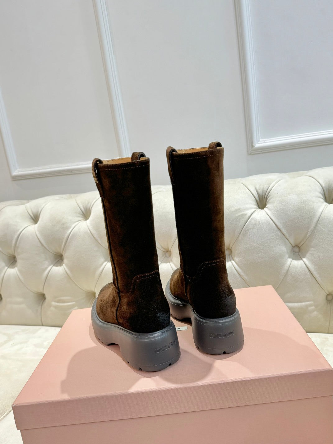 Miu Miu 2026 Mid-Calf Boots Suede 992407