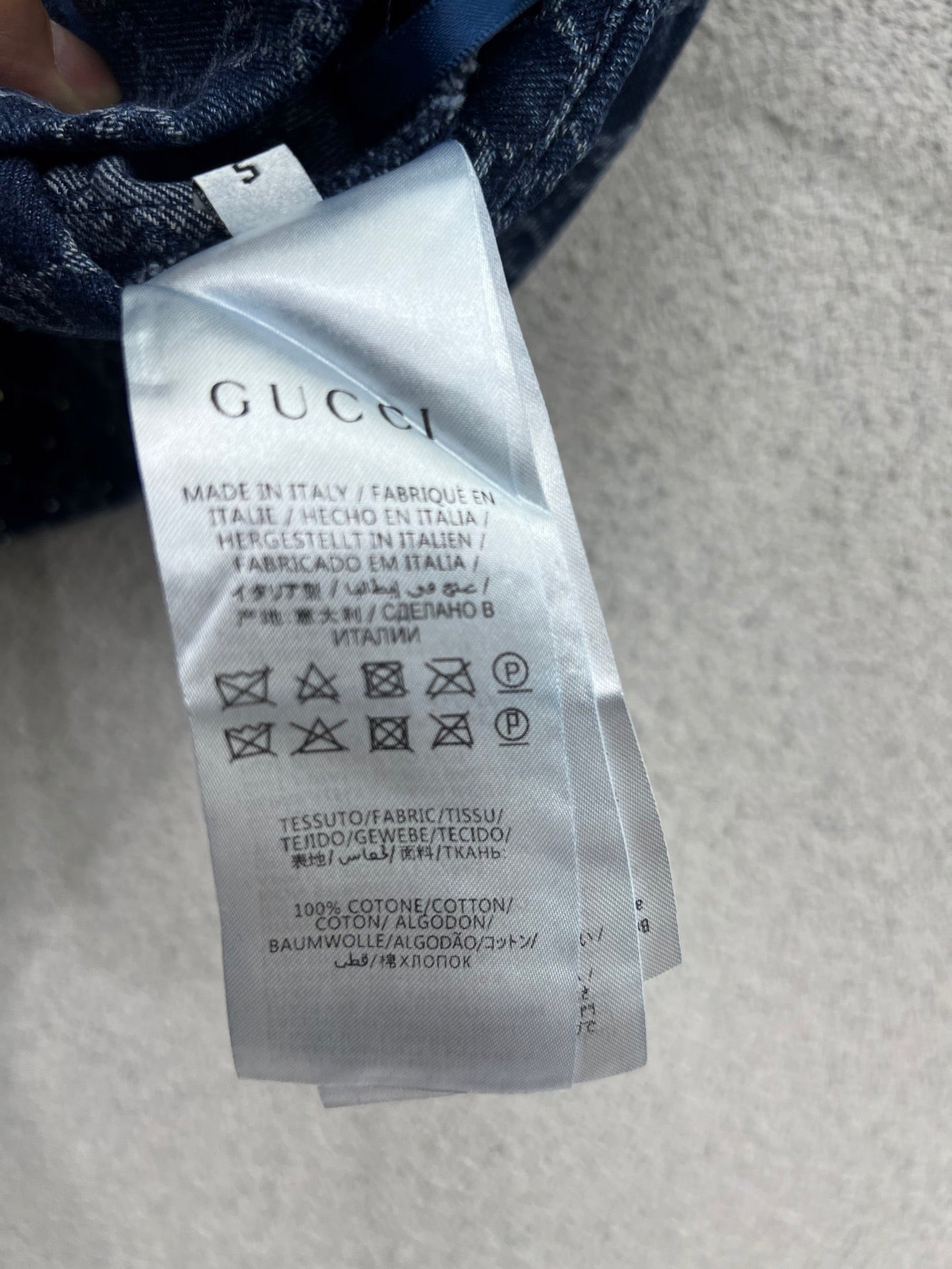 GG Blue Monogram Crystal Embellished Mini Skirt