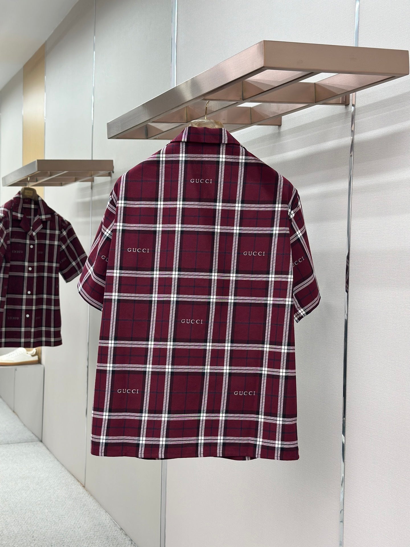 GC 2026 Men's Short-sleeved Shirt Burgundy Cotton 699257