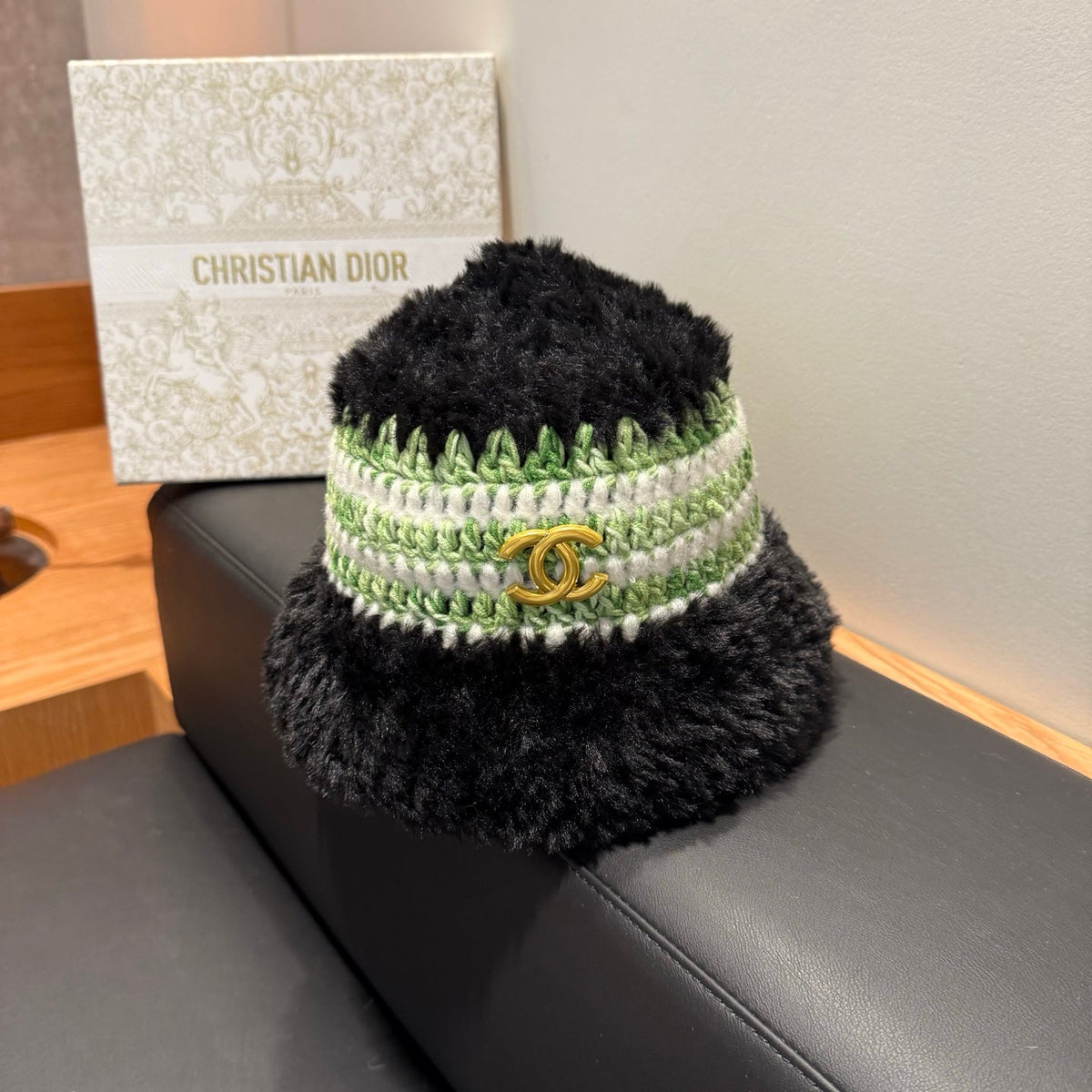 Chanel 2026 Chunky Bucket Hat Knit Wool  550205