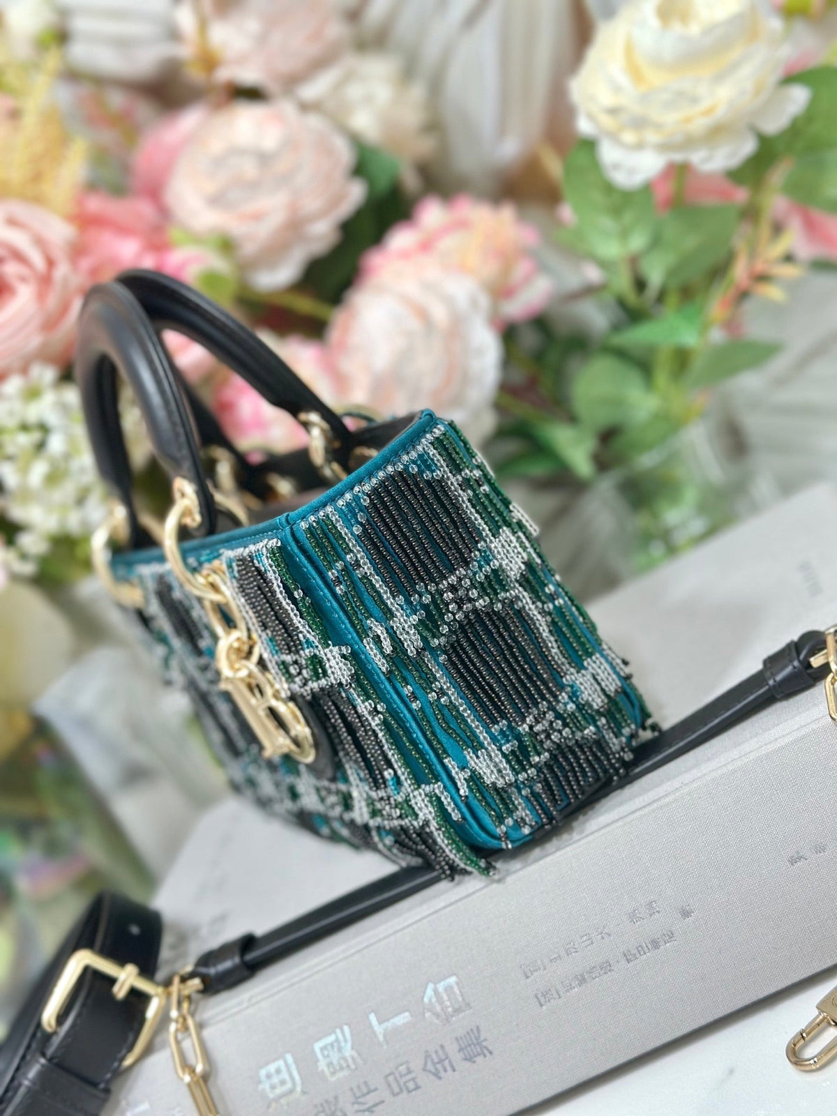 Dior 2026 Lady Dior Embroidered Bag 22cm Leather