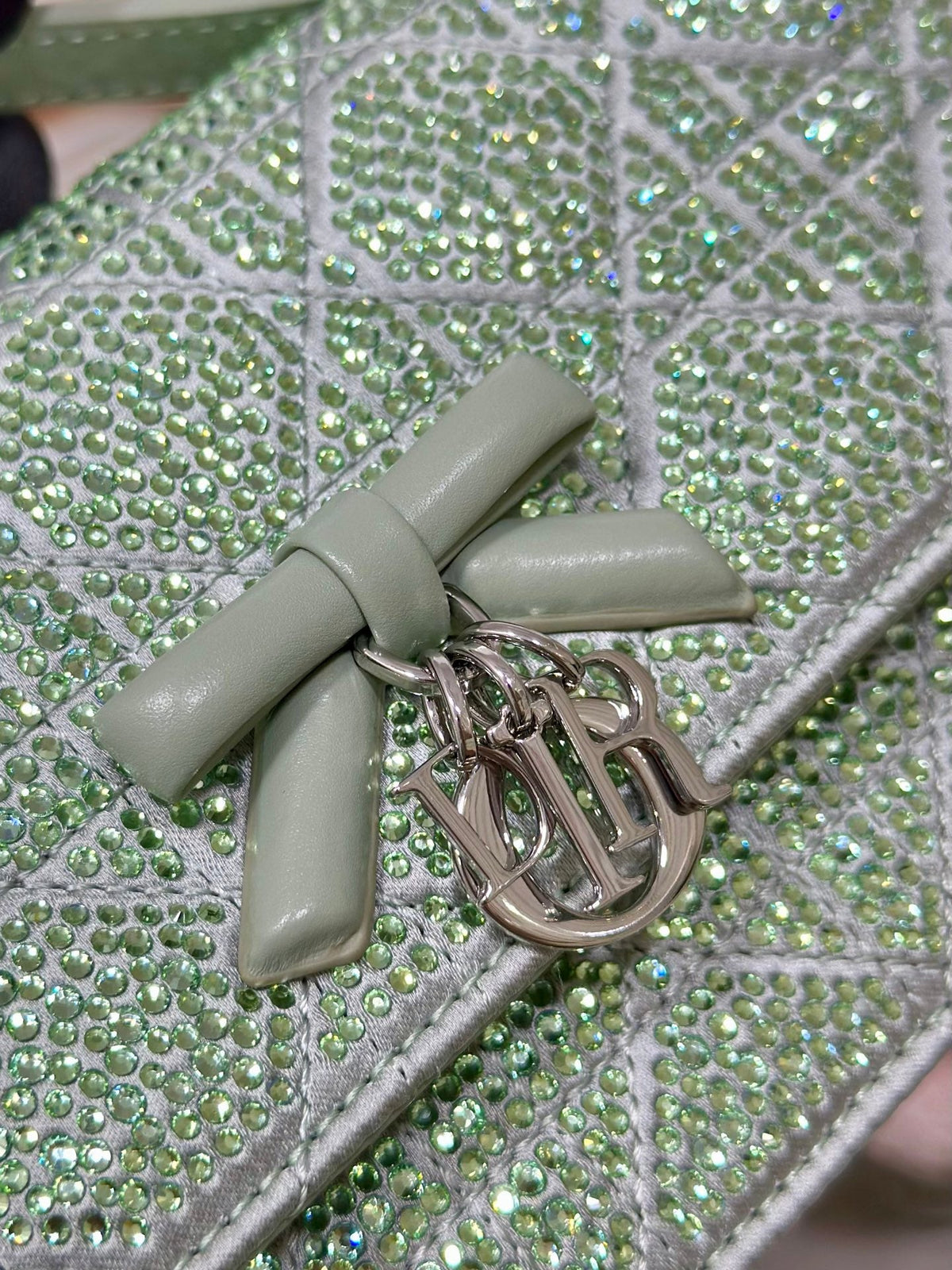 Dior 2026 My Dior Bag 21cm Green Cannage Satin and Strass