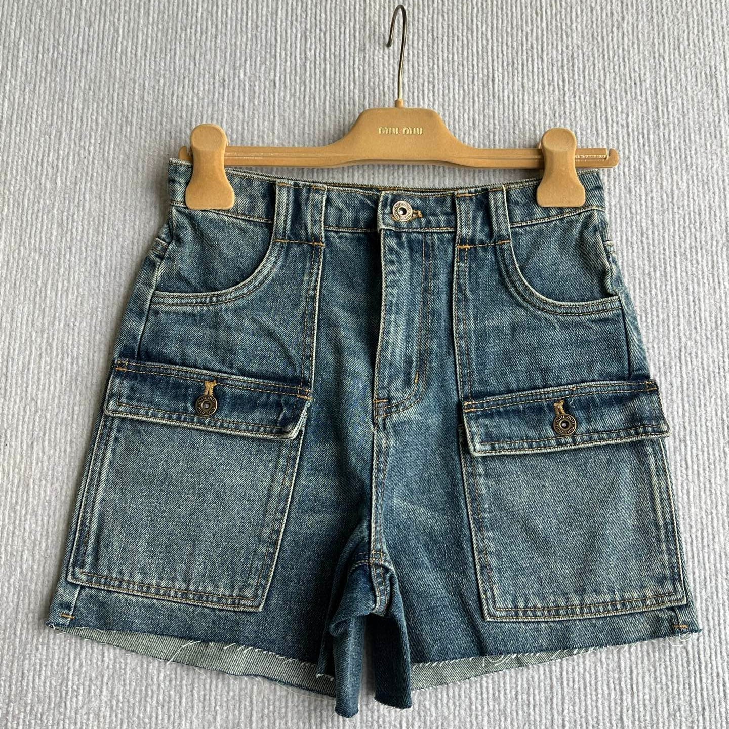 Miumiu 2026 Denim Short Blue Cotton 356321