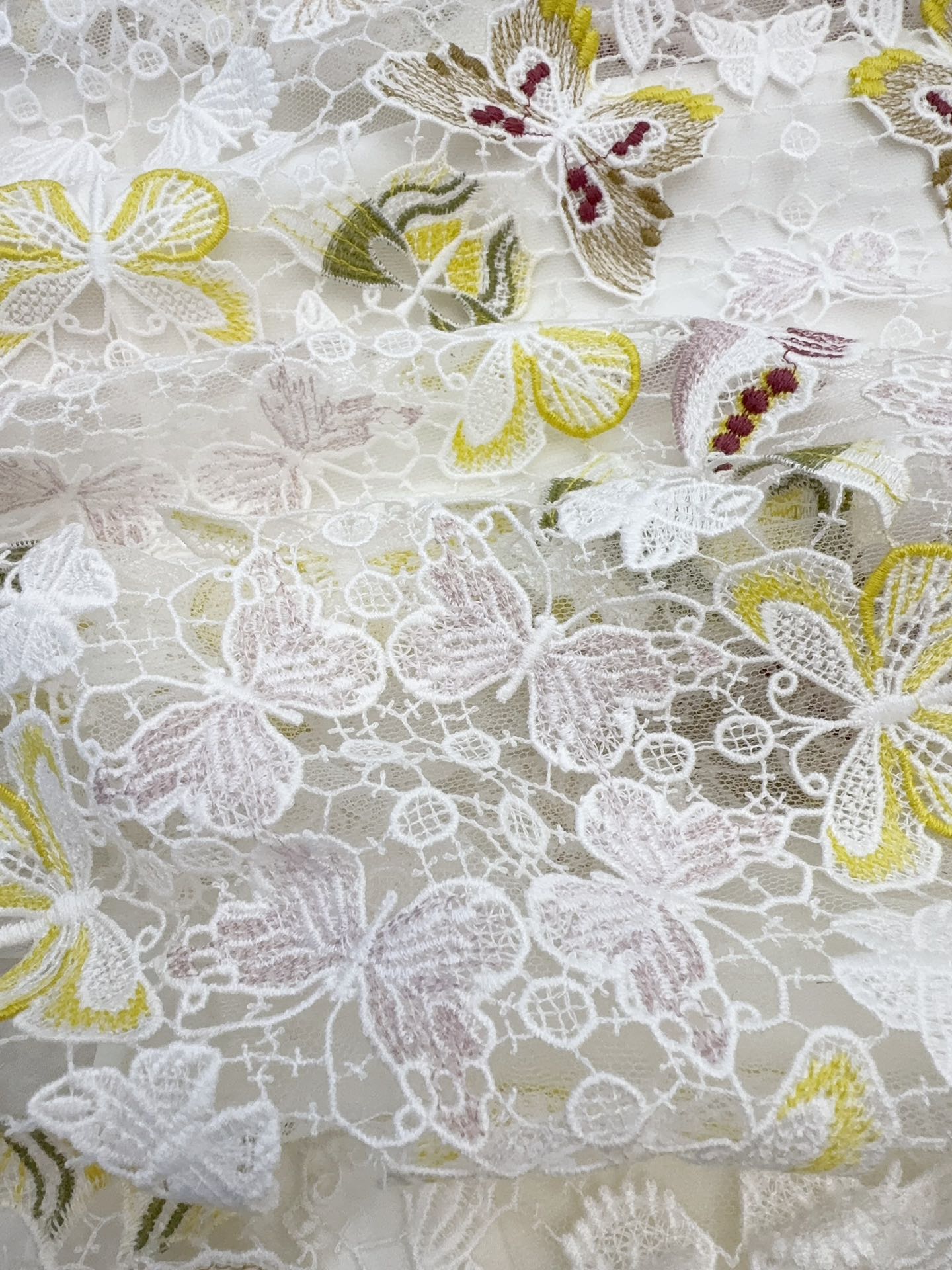 CD 25 Butterfly Embroidered Long Skirt Lace Silk