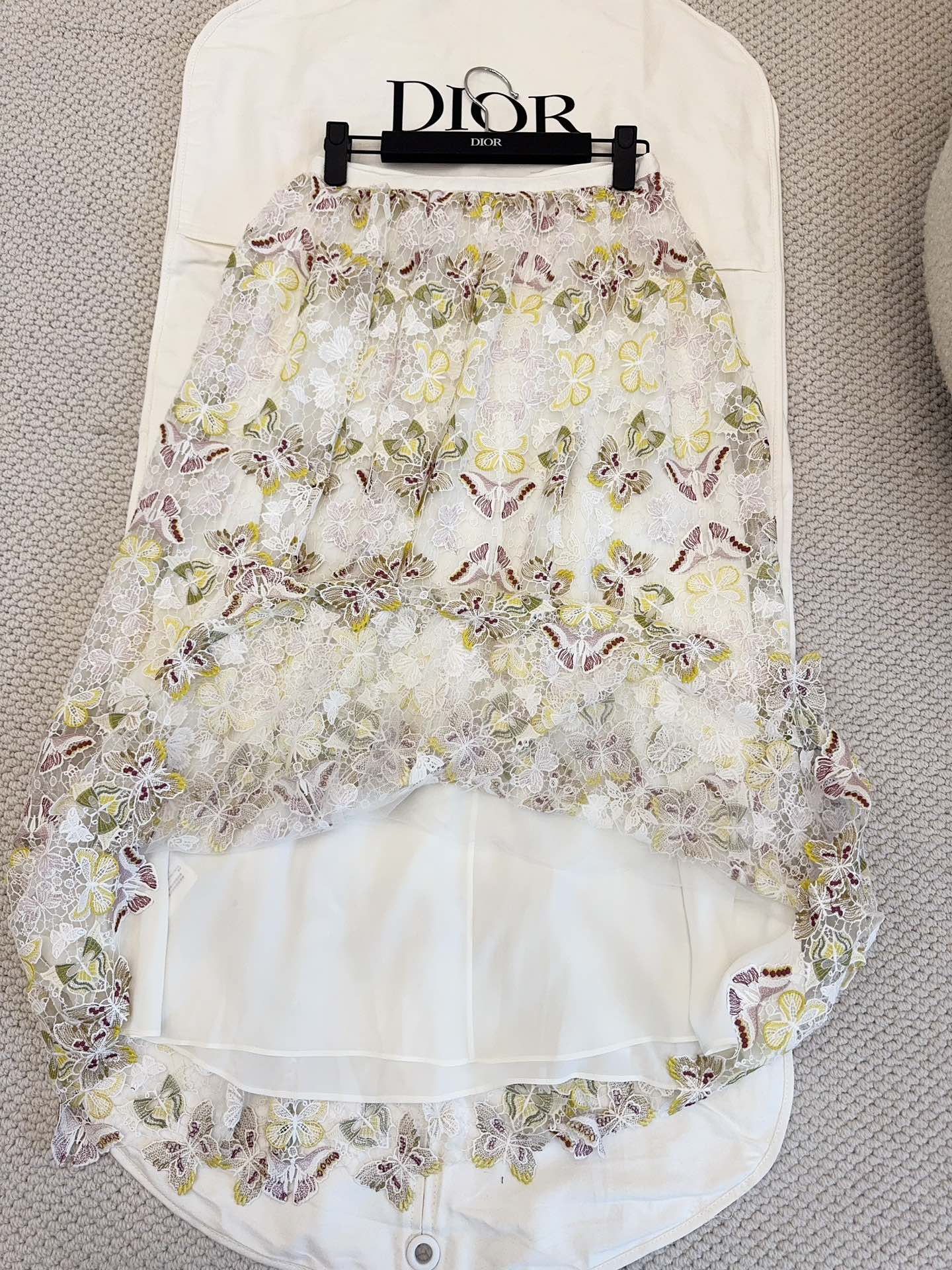CD 25 Butterfly Embroidered Long Skirt Lace Silk