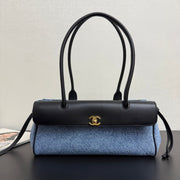Chanel 2026 Shopping Bag 31cm Blue Black Denim Calfskin