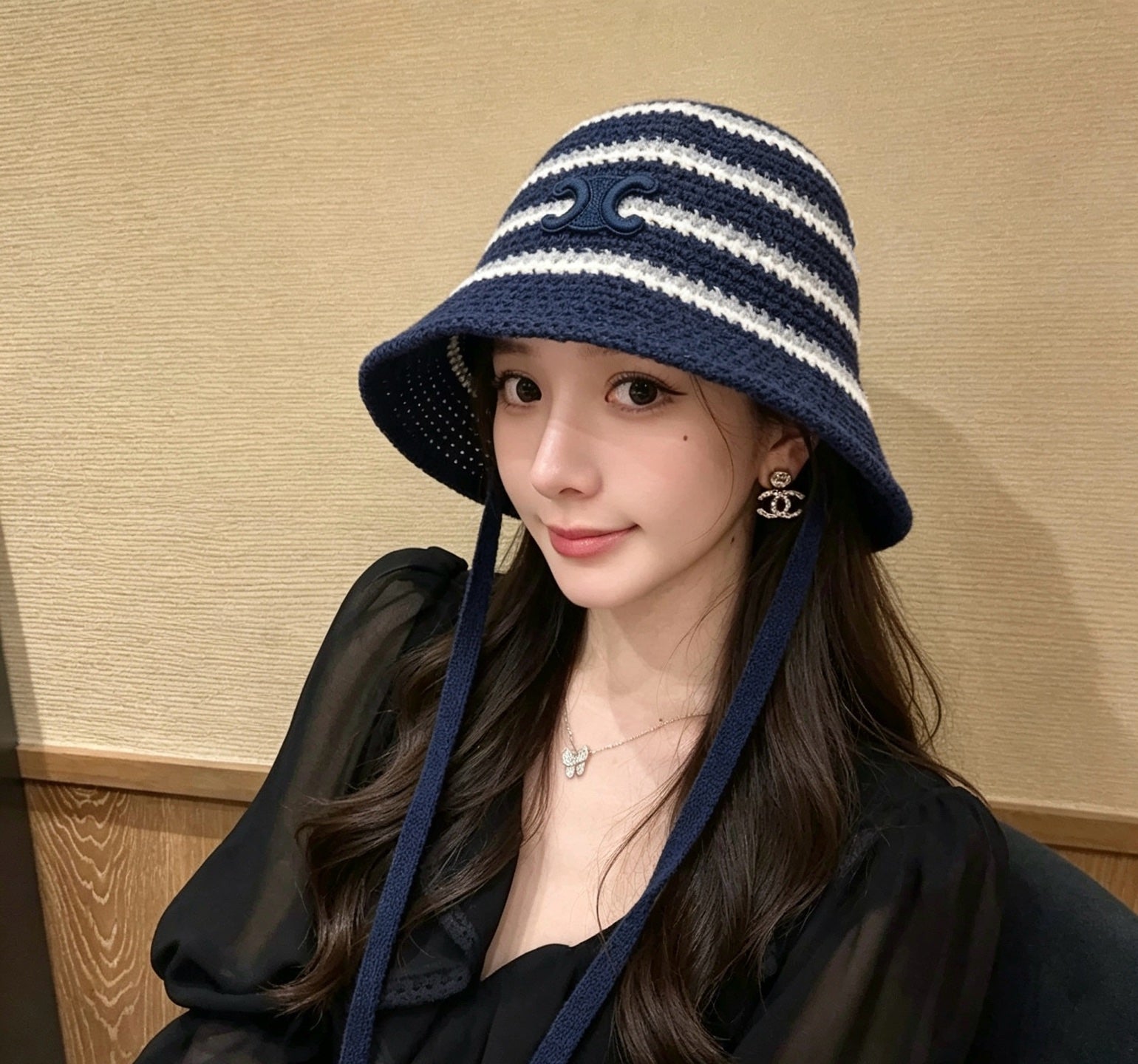 Celine Bucket Triomphe Knitted Hat 212771