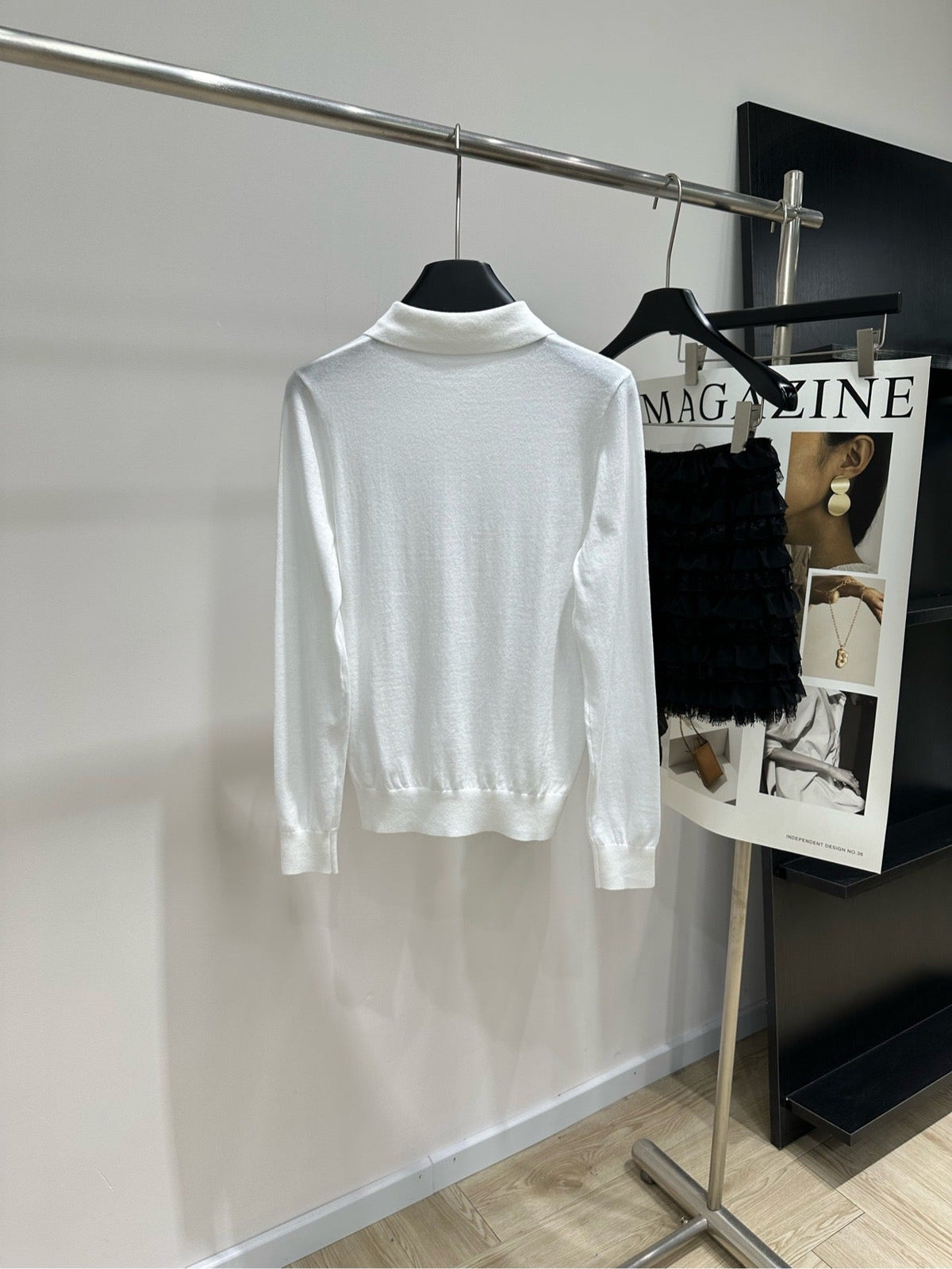 Celine 2026 Long-Sleeved Polo Shirt White Cotton 430364