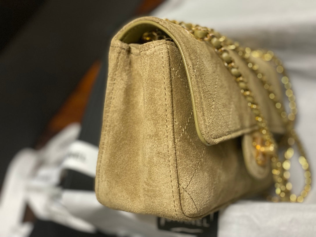 Chanel 2026 Flap Bag 20cm Suede Leather