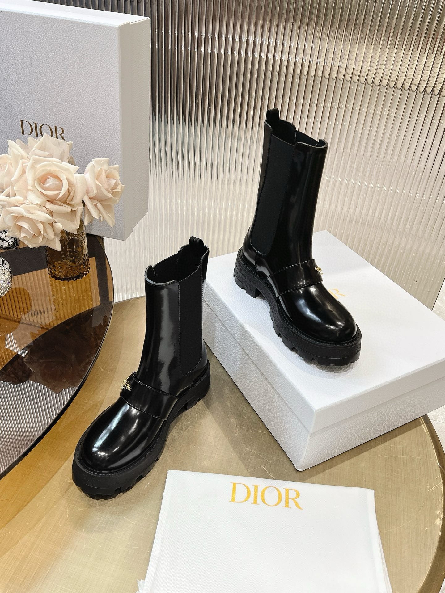 CD 25 short  boots black calfskin 438779