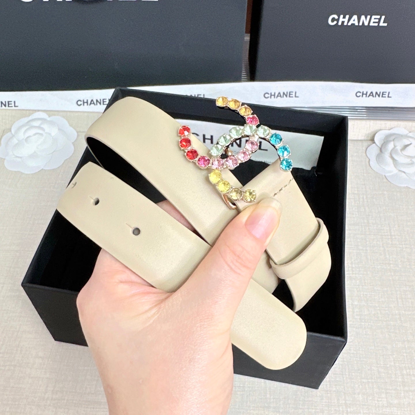 Chanel 2026 Multi-Colored Crystals Belt 30mm 210283