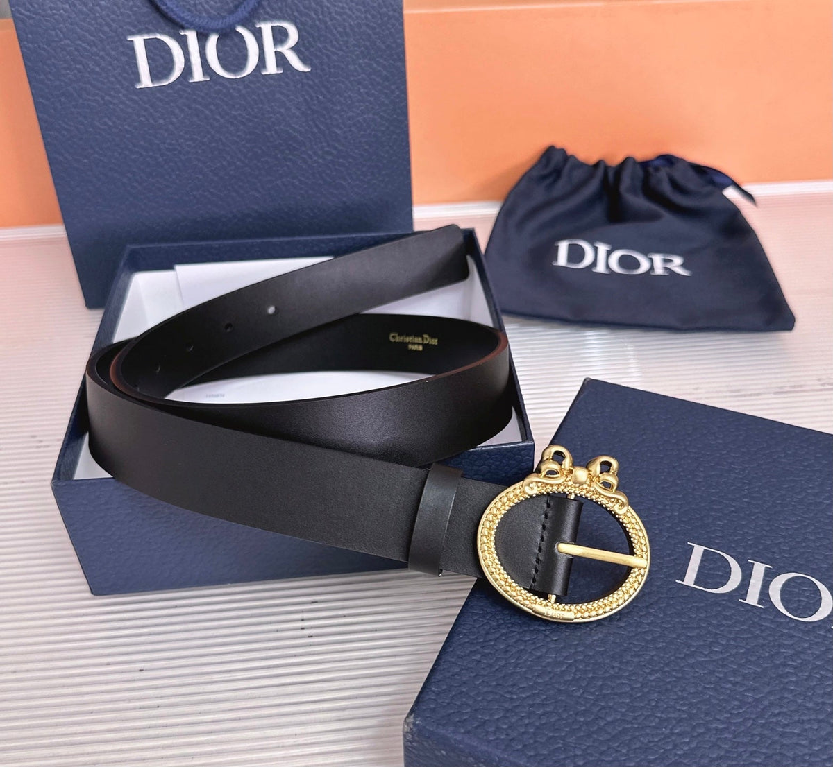 Dior 2026 Médaillon Belt 30mm Cowhide