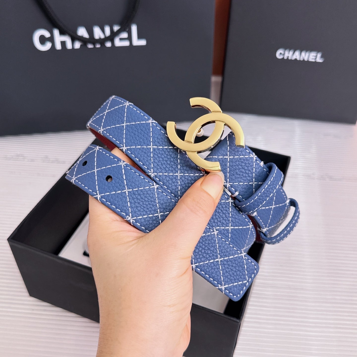 Chanel 2026 Matelassé Belt 30mm Cowhide 215561