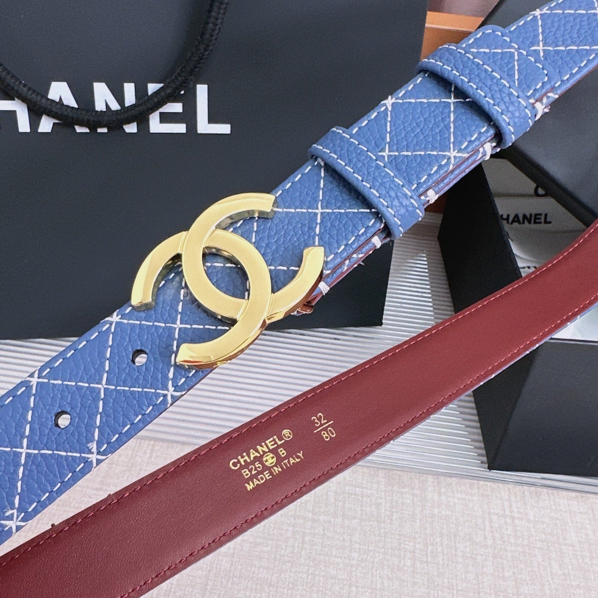 Chanel 2026 Matelassé Belt 30mm Cowhide 215561