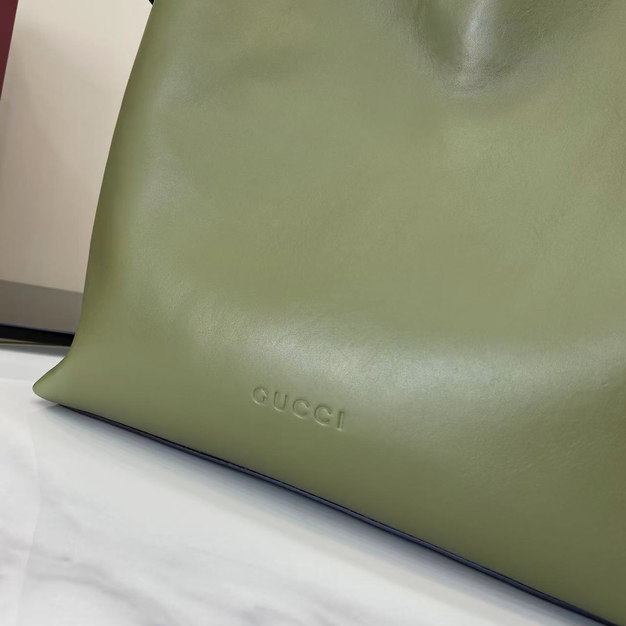 Gucci 25 Beatrix Handbag 40cm Green Smooth Cowhide 292565