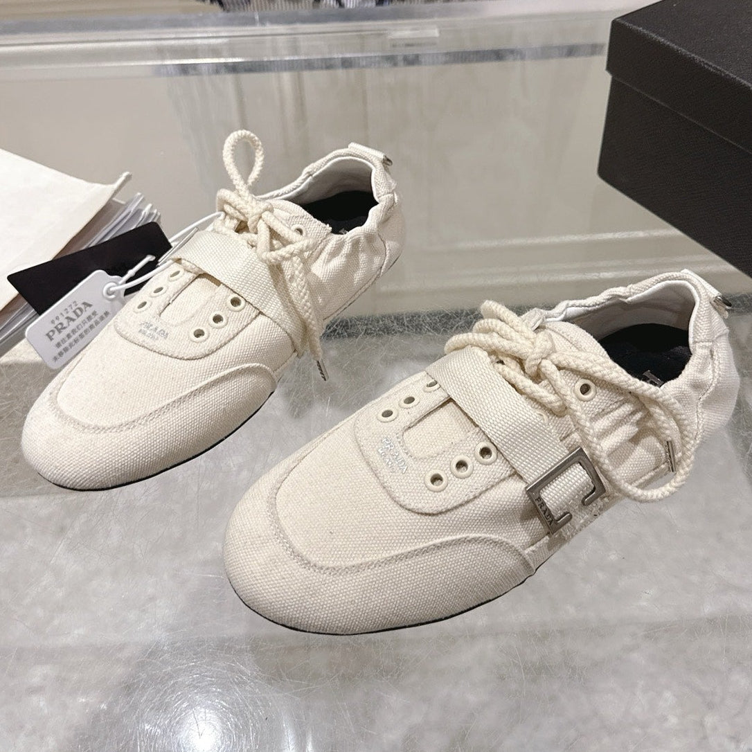 Prada 2026 Buckle Strap Sneakers Canvas 148094