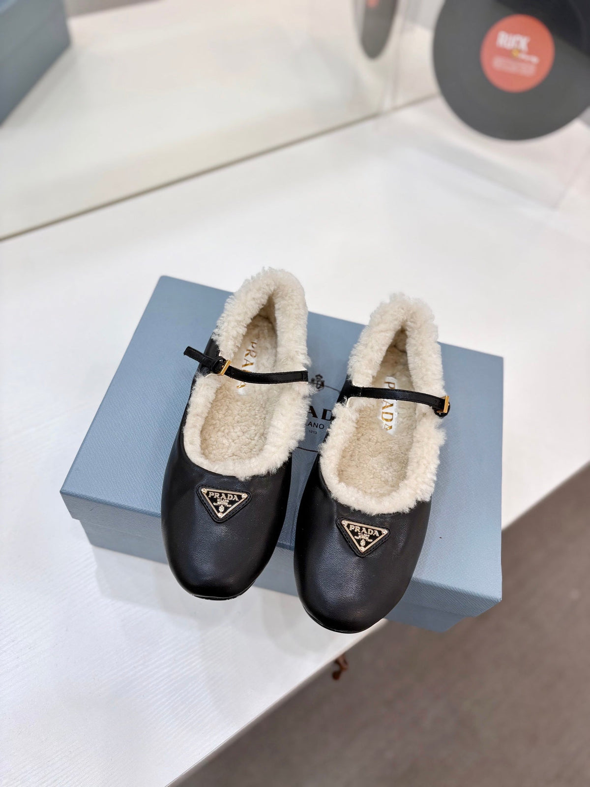 Prada 2026 Ballet Flat Suede Leather Wool 166108