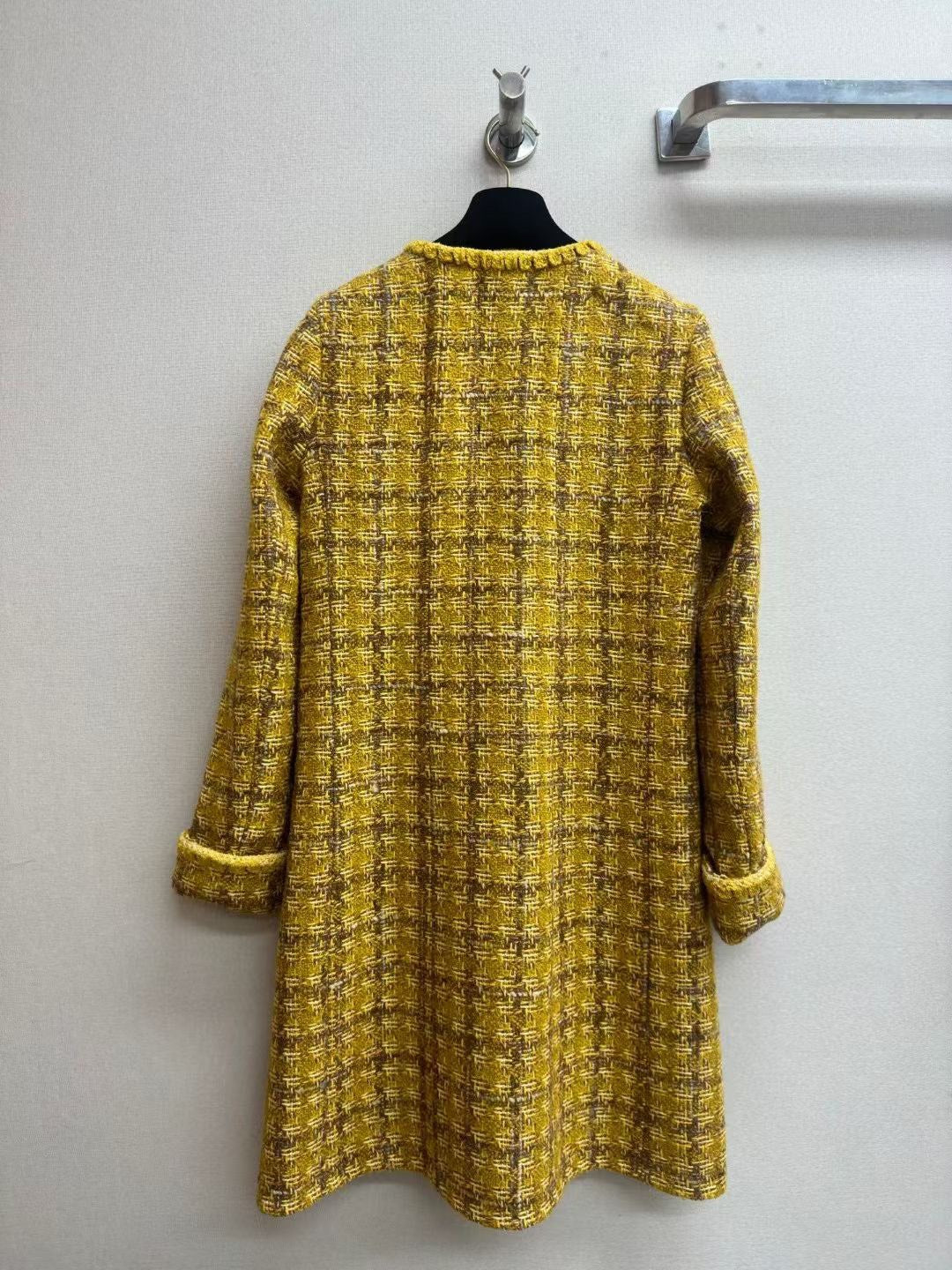 CC  Long Coat Dress Yellow Wool Cotton 251966