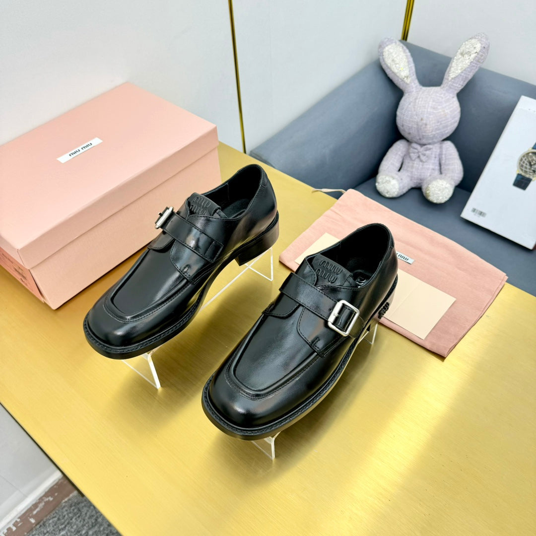 Miu Miu 2026 Monkstrap Loafers Cowhide 981860