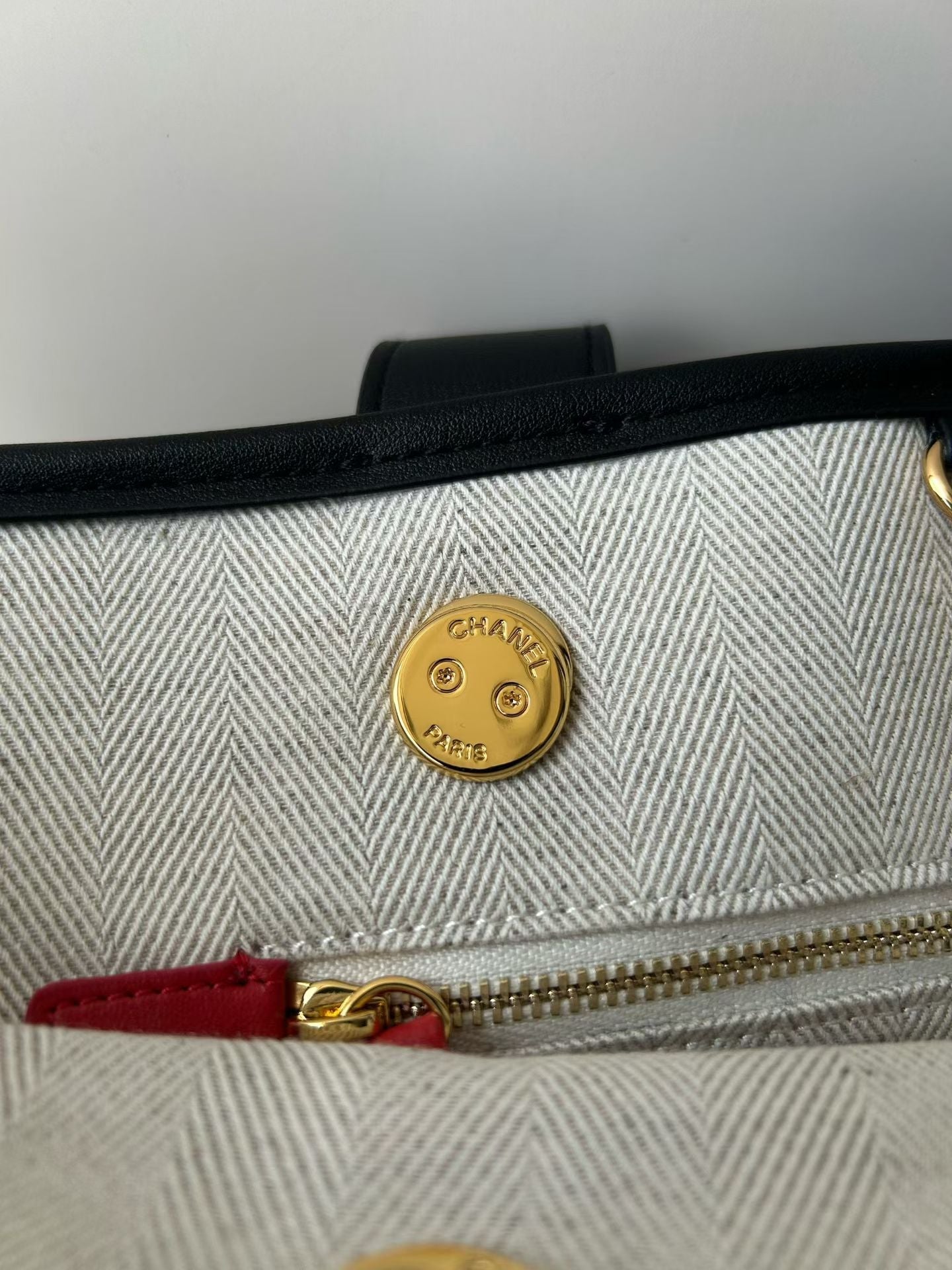 Chanel 2026 Double C Tote Bag 36cm Black White Canvas Leather