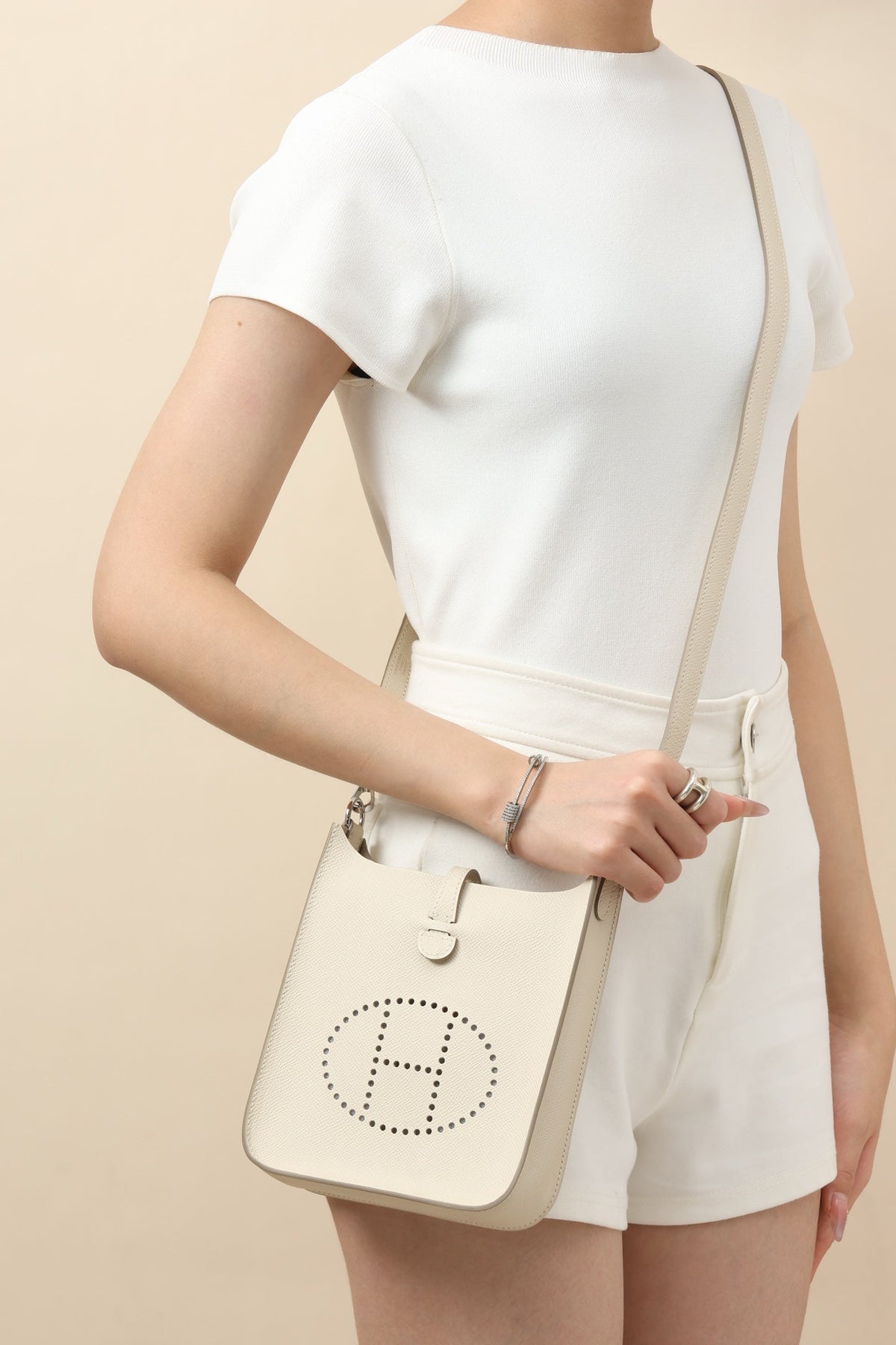 High-end Hermes 2026 Evelyne Sellier Bag 19.5cm Epsom Calfskin