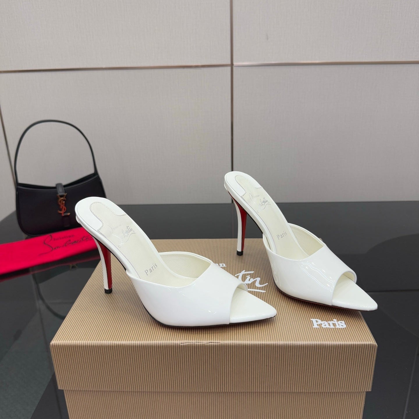 CL 26SS High Heel Sandals 100 White Patent Leather 532171